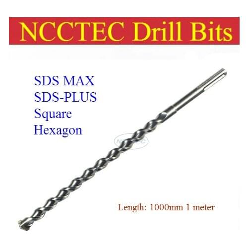 [SDS MAX /SDS-PLUS / Square/ Hexagon handle 1000mm length] 14-50mm alloy carbide wall core drill bits | 1 meter Hammer hole saw