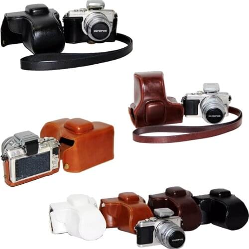 Retro Vintage Camera Bag Hard Camera case For Olympus EPL5 E-PL5 EPL6 E-PL6 EPM2 E-PM2 With Strap