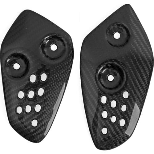 For YAMAHA MT-07 FZ-07 2013-2018 Real Carbon Fiber Heel Guards Plates Foot Peg Protector Motorcycle Accessories For MT07 FZ07