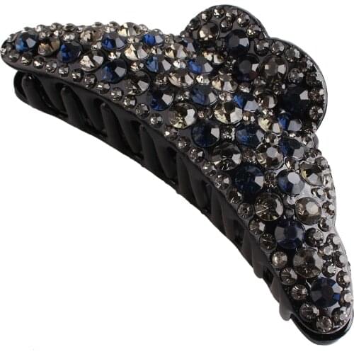 Blue Colorful Shiny Rhinestone Hair Claw Hairpin Crab Crystal Hair Clip Barrette Hair Clamp Accessories Women Headwear