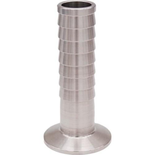 1.5" Tri Clamp x 1"(25.4mm)Hose Barb 50.5mm OD 4"(101.6mm) OAL Sanitary 304 Stainless Steel Homebrew Beer & Craft Hardware