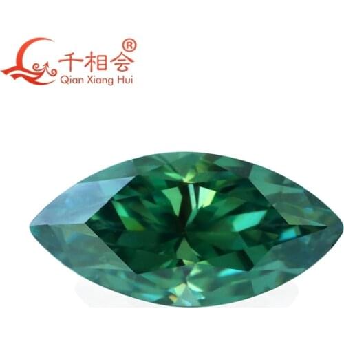 Green color marquise shape dia mond cut Sic material Moissanite loose stone