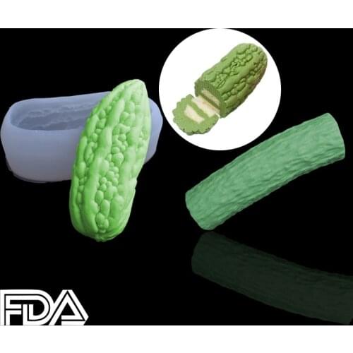 1PC Creative Fruit And Vegetable Series DIY Silicone Mold Fondant Cake Soap Mold Cucumber Balsam Pear Cake Decoration Tools