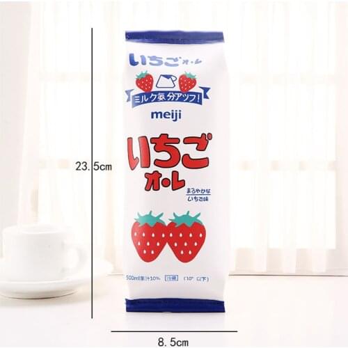 10pcs Wholesale Large Capacity Strawberry PU Leather Pencil Cases for School Cute Kawaii Zipper Pencil Pouches Girls Pencil Box