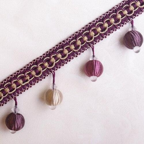 12 Yards/lot Curtain Lace Trim Tassel Fringe Diy Beads Ball Sofa Tablecloth Lace Accessories Sewing Diy Borlas Decorativas