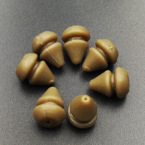 20PCS Carp Fishing Heli/chod Beads brown/khaki fishing Rubbers Lure Terminal Tackle Hair Rigs Coarse Accessories