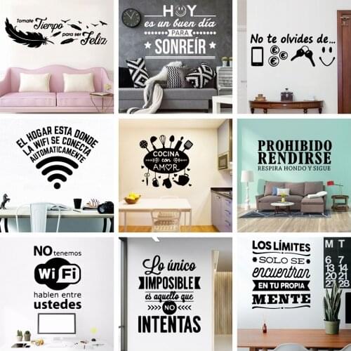 2020 New Sticker Spanish Quote Wall Stickers For Office Room Wall Decal Vinyl Wallpaper vinilo Poster Mural pegatinas de pared