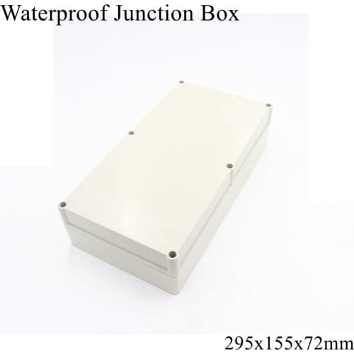 295x155x72mm Waterproof Plastic Enclosure Box Outdoor Cable Connection Junction Electrical Project Case ABS IP65 295*155*72mm