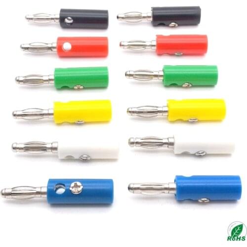 30pcs New 4mm Banana Plug Connector Jack Screw-type Banana Head Black/Red/Yellow/Green/Blue / white Color