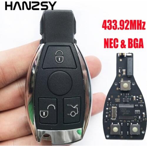 3 Buttons Car Key For Mercedes Benz after 2000+ NEC&BGA Type Auto Smart Remote Key fob with 433.92MHz replace NEC Chip