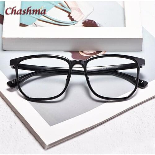 Chashma Transparent Large Cirlce Trend Eyeglasses Frames Men TR90 Flexible Light Spectacles for Women