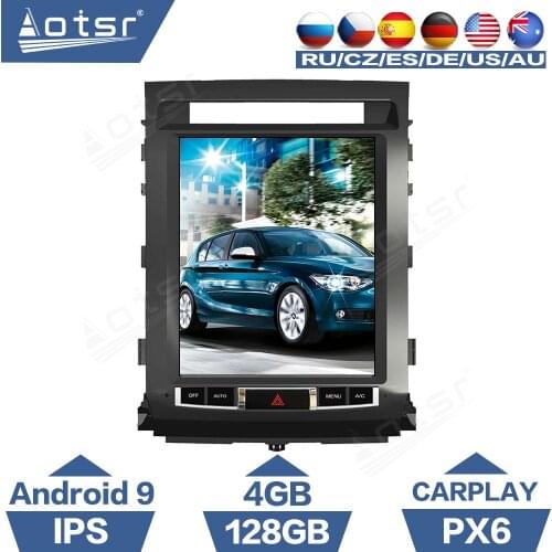 For TOYOTA LAND CRUISER 200 Tesla Screen Android 9 PX6 Car Player LC200 2008 - 2015 GPS Navigation CarPlay 2 Din Radio 4+128G