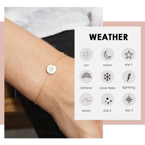 JUJIE Carving Sun, Moon, Star, Snow, Lightning Bracelet For Women Bracelets Jewelry Bangle Gold Bracelet Party Fashion Jewelry