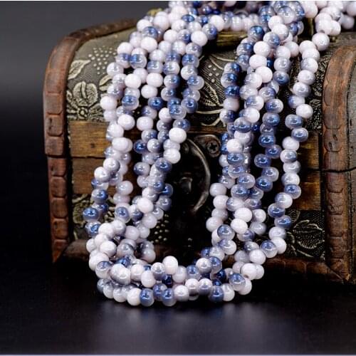 KAMTOP 98pcs electroplated crystal loose beads 6MM side hole beads DIY fashion jewelry making materials