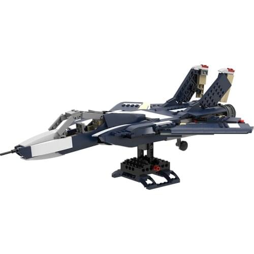 MOC Space Wars F-14 Fighter Building Blocks Kit Wing Assault Plane Bricks Attack Airplane Idea Toys For Children Birthday Gifts