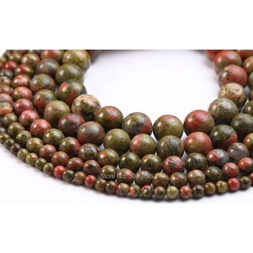 Bulk Wholesale Natural Stone Unakite Round Loose Spacer Beads for Jewelry Making 4 6 8 10 12mm
