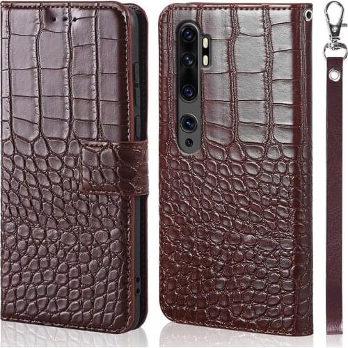 Magnet Leather Flip phone case For Xiaomi mi cc9 pro crocodile Flat texture book Cover For Xiaomi note10 pro wallet case