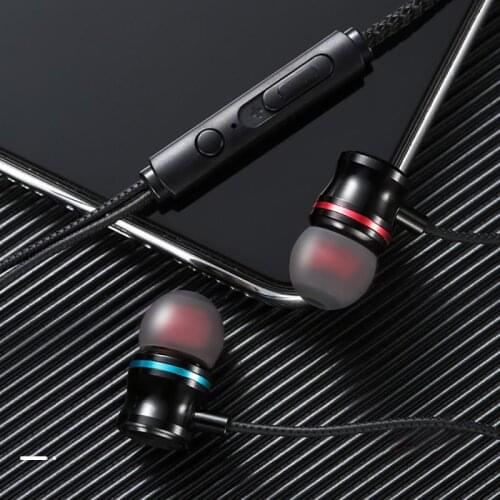 In-ear 3.5mm Metal Wired Earphones Heavy Bass HIFI Sound Headsets Gaming Sports Universal Headphones With Microphone