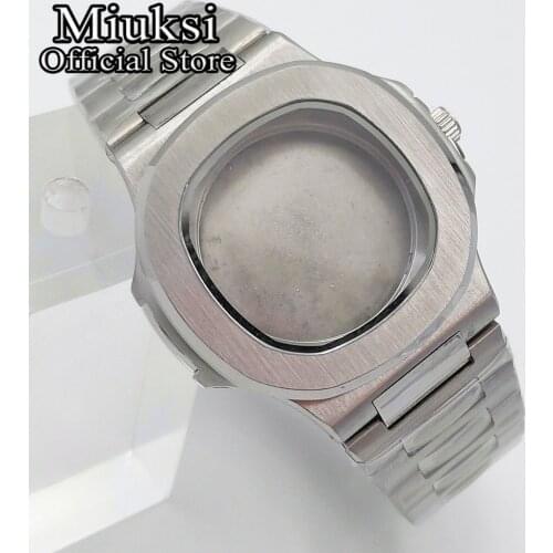 Miuksi 42mm silver case sapphire glass fit ETA 2836 Miyota 8205 8215 821A Mingzhu DG 2813 3804 Seagull 1612 movement