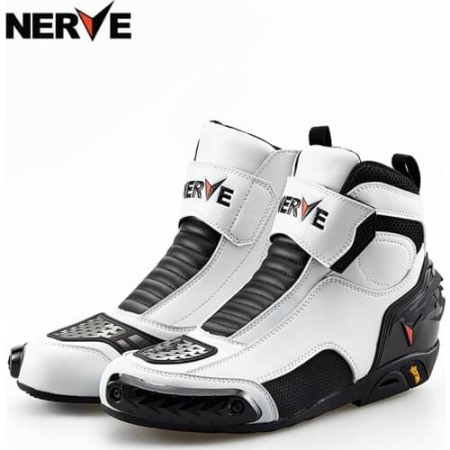 NEVE BIKERS Motorcycle Boots Moto Racing Motocross Off-Road Motorbike Shoes Black/White/Red Size 39/40/41/42/43/44/45 NV005