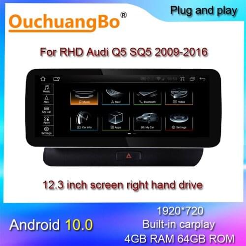 Ouchuangbo multimedia player radio for 12.3 inch Q5 SQ5 2009-2016 Qualcomm stereo Android 10 gps navigation Blu-ray screen