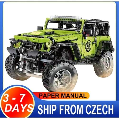 New MOC Scale 1: 8 Off Road Vehicle Rubicon 2343pcs Green Car Model Building Blocks Bricks Educational Toy Birthday Gifts