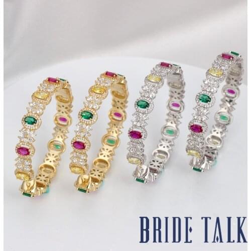 Bride Talk New Arrival Silver Color Micro Pave Round Shape Women Earrings Cubic Zirconia Luxury Charming Wedding Jewelry Gift