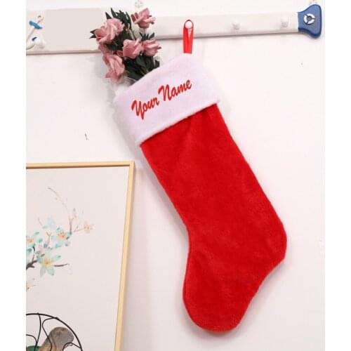 New Year Christmas Stocking Sack Xmas Gift Candy Bag Personalized Christmas Decoration for Home Custom Name Christmas Tree Decor