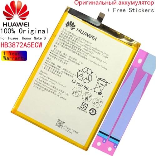 Hua Wei 100% Orginal HB3872A5ECW 4500mAh Battery For Huawei Honor Note 8 Note8 EDI-DL00 EDI-AL10 Replacement Batteries