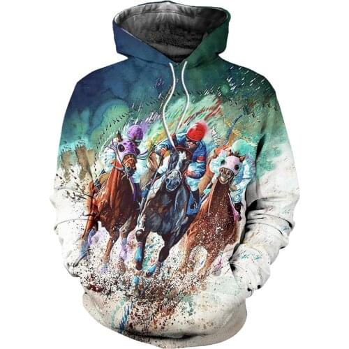 PLstar Cosmos animal Champion medal horse racing 3d hoodies/Sweatshirt Winter autumn long selvee Harajuku streetwear-7