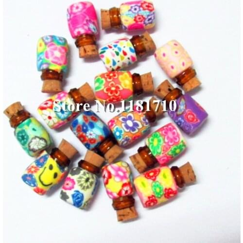 50pcs 0.5ml handmade polymer clay bottle empty perfume glass vial trial essential oil bottle fragrance jewelry bottle