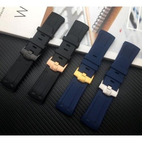 Silicone rubber wristband bracelet 27mm watch strap for AP band 26589IO.26577TI.OO.D002CA.01 watchband Oak Concept logo