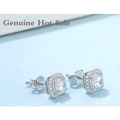925 Sterling Silver Moissanite Earrings 1ct D Color Excellent Cut Lab Grown Diamond Silver Earrings Fashion Jewelry Woman Gift