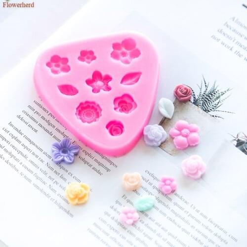 9 Holes 3d Silicone Mold Flowers Leaves Fondant Cake Mold Cake Decors DIY Chocolate Candy Mold Cookie Stencil Soap Making