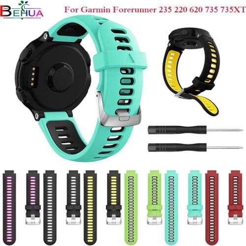 Replacement Silicone Watch Band Outdoor Sport Watchstrap for Garmin Forerunner 735XT/220/230/235/620/630 Smart Watch Bracelet
