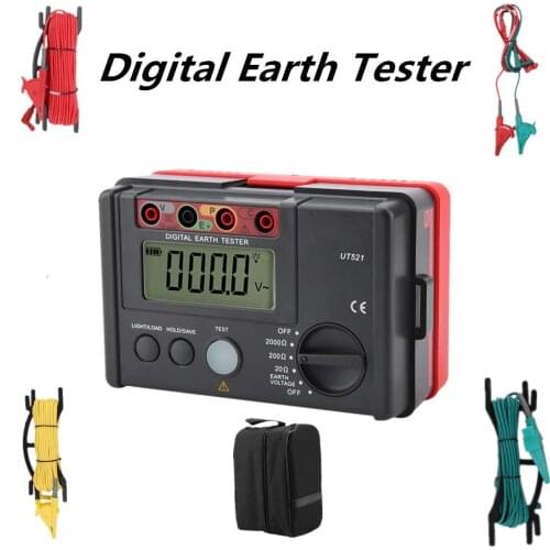 UNI-T UT521 digital grounding tester 0-200V 0-2000 grounding resistance tester for power and electrical systems