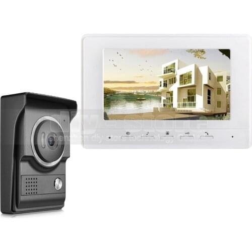 DIYSECUR 7inch Video Intercom Video Door Phone 700TV Line IR Night Vision HD Camera for Home Office Factory White