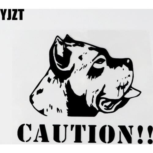 YJZT 15.6CM×12.4CM Caution! Dog Vinyl Car Window Sticker Decal Graphical Black/Silver 8C-0747