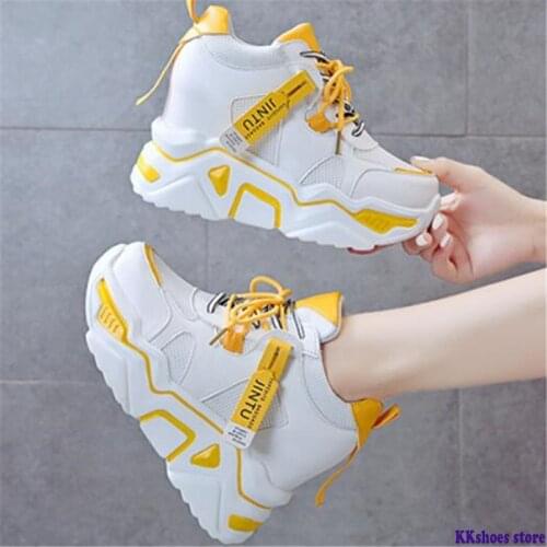 2021 Womens Sneakers Trainers Platform Wedges Chunky Sneakers Black Sneakers Women Casual Shoes Woman Baskets Chaussures Femme