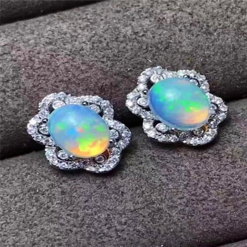 Fashion Gold Color Be White Charm Fire Opal Earring For Women Wedding Elegant Gift Jewelry