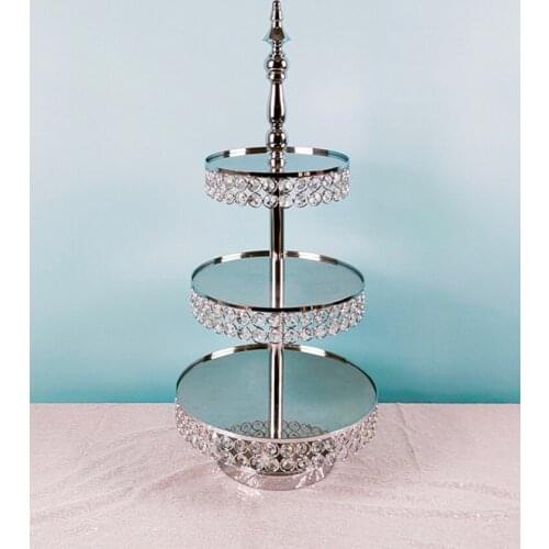1pcs-7pcs Silver Cake Stand Cupcake Stand Wedding Plates Set Metal Round Party Dessert Display Decor Tray