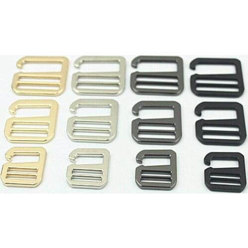 1pcs Metal Middle Center Bar Adjuster Buckle Fashion 6 word Hook Clasp for DIY Leather Craft Bag Backpack Shoulder Strap Belt
