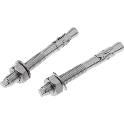 2Pcs M10x90mm Stainless Steel Climbing Anchor Expansion Bolt Nut Piton Thread