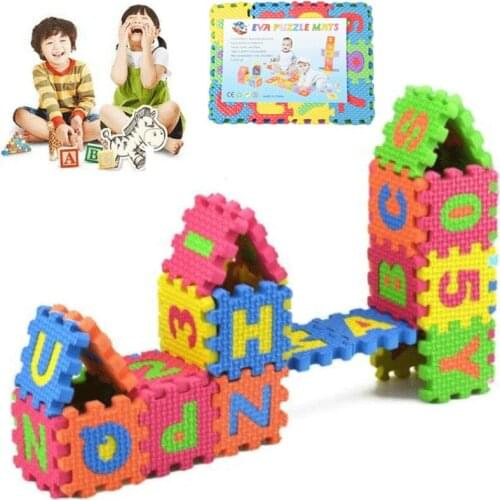 36pcs Soft Eva Foam Cute Kids Game Pad Floor Mat Alphabet Numbers Puzzle Mats Jigsaw Puzzle Educational Toys