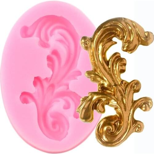 3D Scroll Relief Cake Border Silicone Mold DIY Cupcake Topper Fondant Cake Decorating Tools Candy Polymer Clay Chocolate Moulds