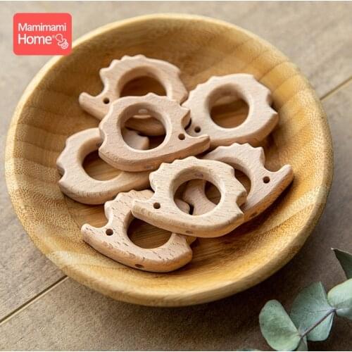 50PCs Wooden Animal Beads Beech Wooden Rodent Star Pacifier Chains Nursing Bracelets Accessories Jewelry Montessori Baby Teether