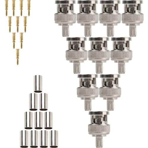 ANPWOO 10Pcs Crimp Type security system BNC Connector