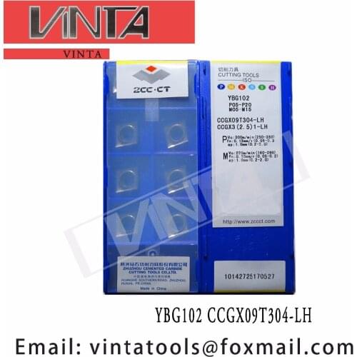 Free shipping high quality 10pcs/lots YBG102 CCGX09T304-LH cnc carbide turning inserts