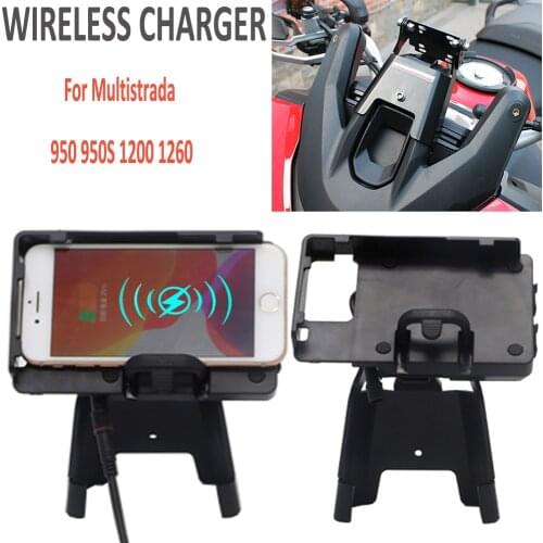 GPS Smart Phone WIRLESS CHARGER Navigation Bracket Adapter Holder For Ducati Multistrada 950 950S 1200 Enduro 1260 1260GT