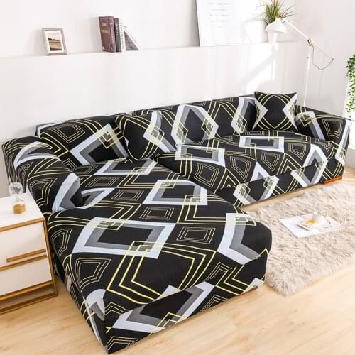 Elastic Geometric Sofa Covers for Living Room Stretch Corner Couch Case for Love seat Chair L-shape Anti-dust Sofa Slipcover